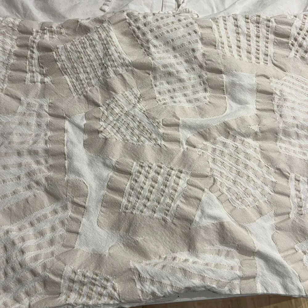 West Elm Modern Geo‎ Standard Shams Set Of 2 White beige neutral farmhouse boho
